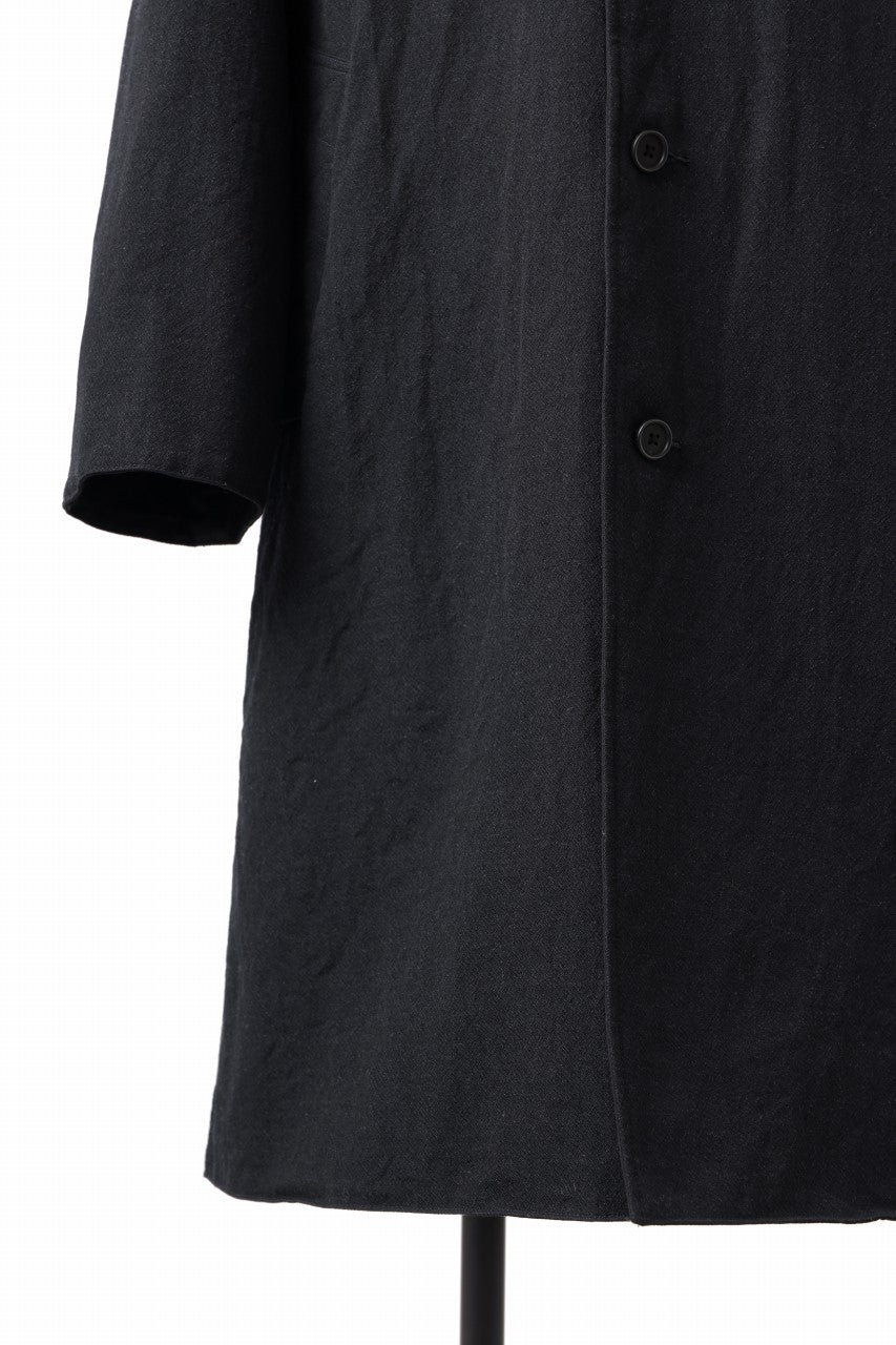 Load image into Gallery viewer, CAPERTICA REVERSIBLE MAC COAT / WASHABLE WOOL GABA & VENTILE COTTON WEATHER (BLACK NAVY)