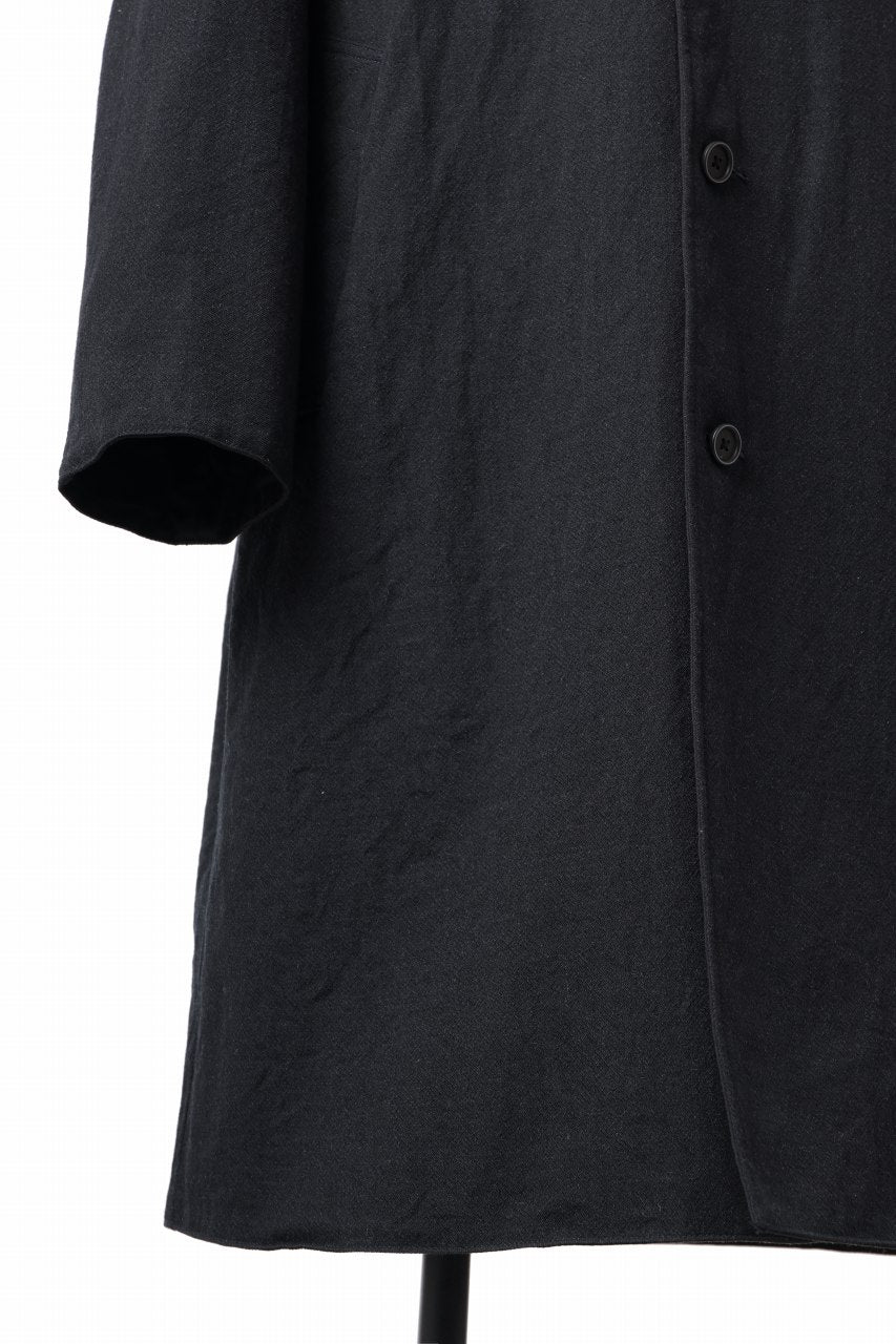 Load image into Gallery viewer, CAPERTICA REVERSIBLE MAC COAT / WASHABLE WOOL GABA & VENTILE COTTON WEATHER (BLACK NAVY)