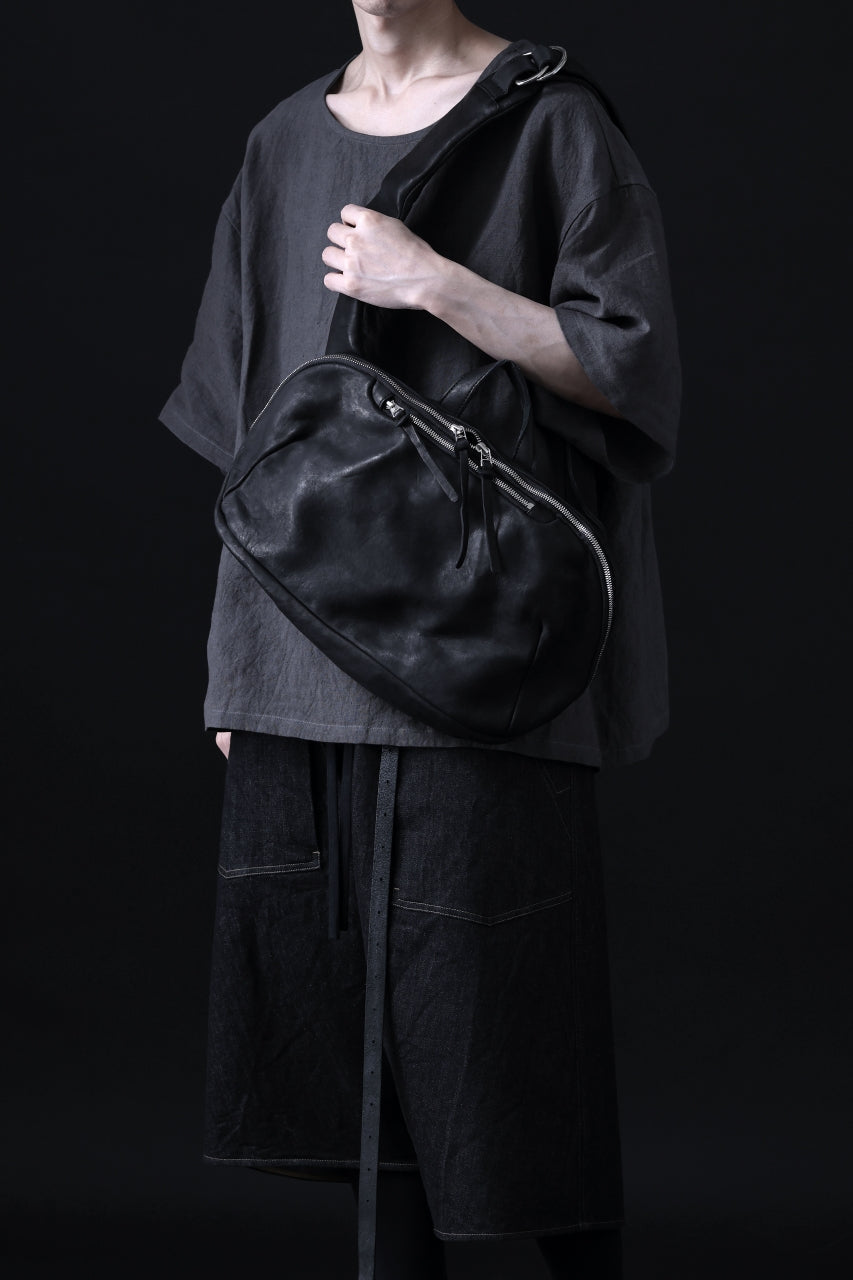 Load image into Gallery viewer, ISAMU KATAYAMA BACKLASH CROSS BODY BAG / DOUBLE-SHOULDER OBJECT DYED (BLACK)