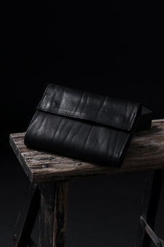 Load image into Gallery viewer, ISAMU KATAYAMA BACKLASH TRI-FOLD SHORT WALLET / ITALY DOUBLE SHOULDER (BLACK)