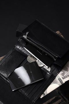 Load image into Gallery viewer, ISAMU KATAYAMA BACKLASH TRI-FOLD SHORT WALLET / ITALY DOUBLE SHOULDER (BLACK)