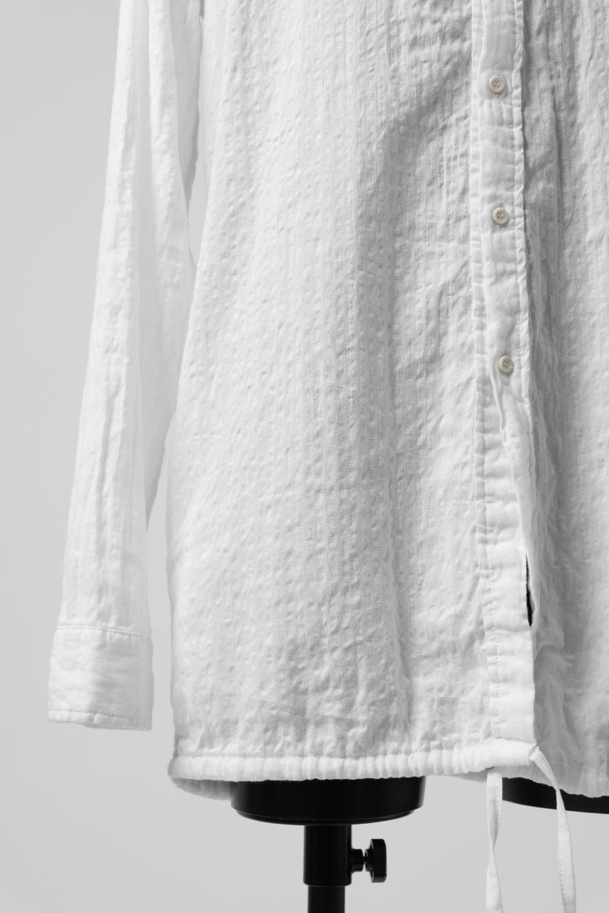 Load image into Gallery viewer, daub STRIPE LONG SHIRT / WASHED SOFT TWILL (WHITE)
