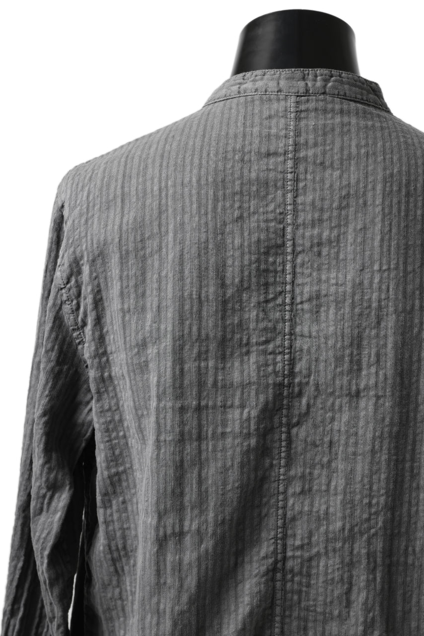 Load image into Gallery viewer, daub STRIPE LONG SHIRT / COLD DYED SOFT TWILL (GREY)