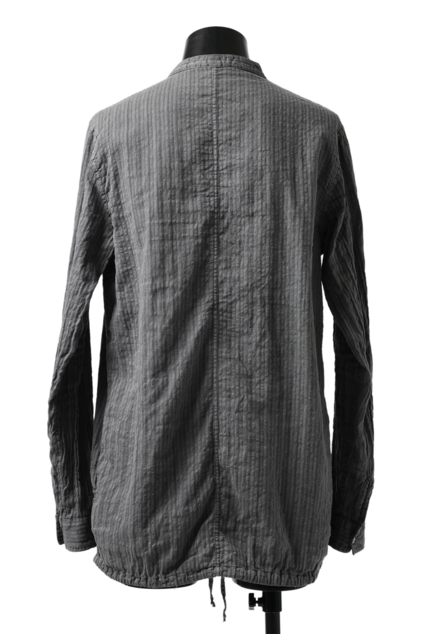 Load image into Gallery viewer, daub STRIPE LONG SHIRT / COLD DYED SOFT TWILL (GREY)