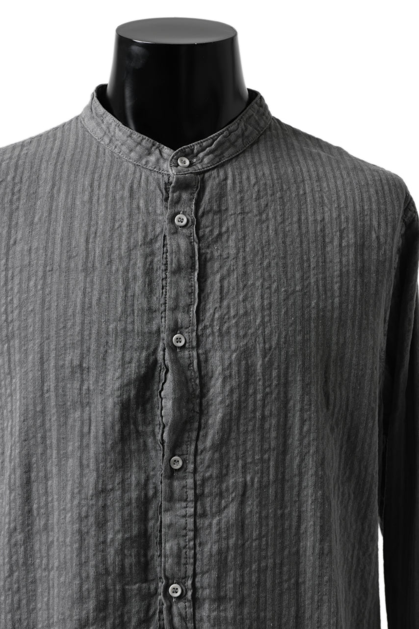 Load image into Gallery viewer, daub STRIPE LONG SHIRT / COLD DYED SOFT TWILL (GREY)