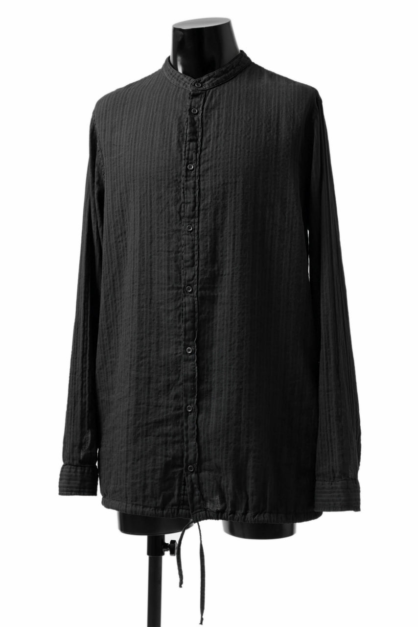 Load image into Gallery viewer, daub STRIPE LONG SHIRT / DYED SOFT TWILL (BLACK)