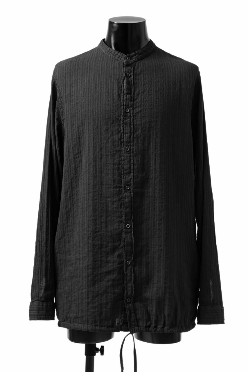 Load image into Gallery viewer, daub STRIPE LONG SHIRT / DYED SOFT TWILL (BLACK)