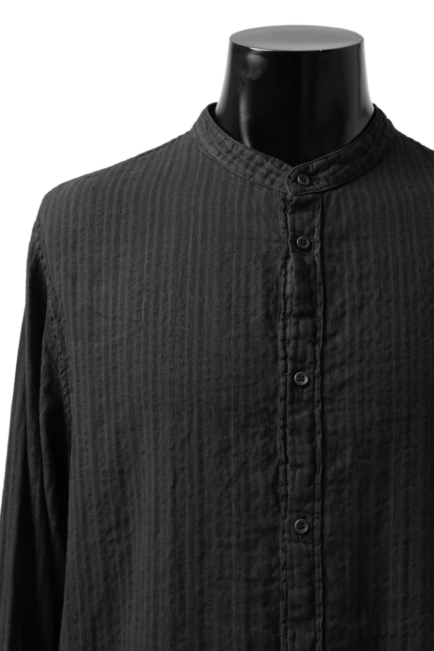 Load image into Gallery viewer, daub STRIPE LONG SHIRT / DYED SOFT TWILL (BLACK)