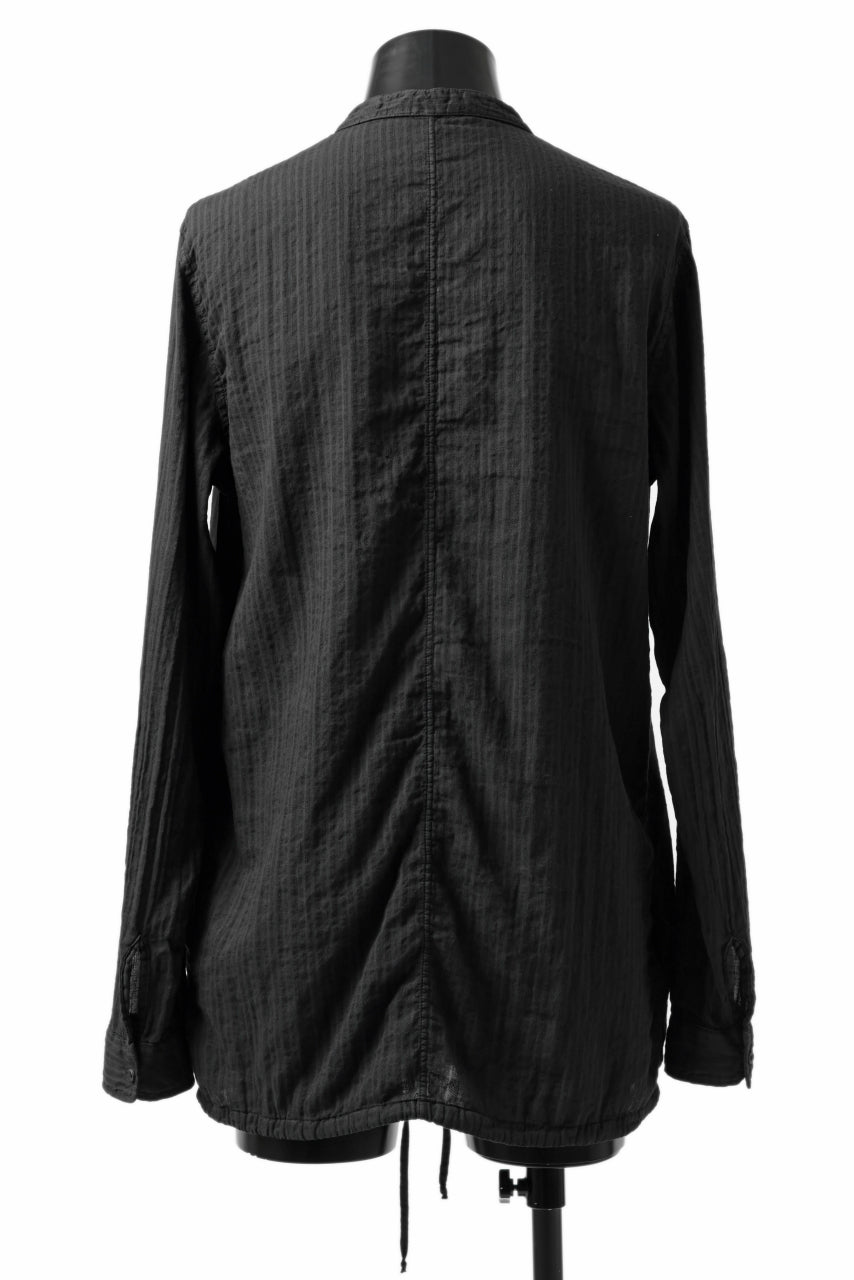 Load image into Gallery viewer, daub STRIPE LONG SHIRT / DYED SOFT TWILL (BLACK)