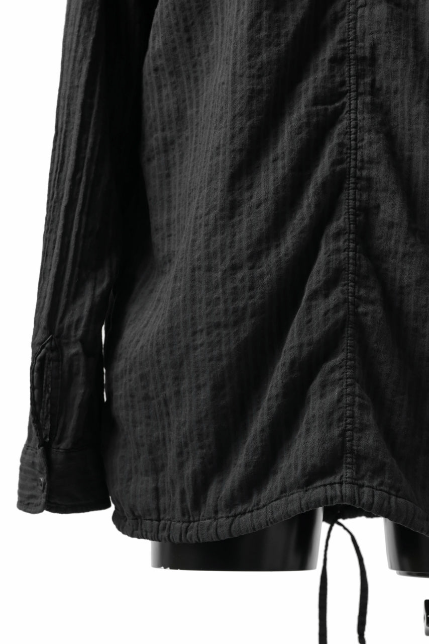 Load image into Gallery viewer, daub STRIPE LONG SHIRT / DYED SOFT TWILL (BLACK)