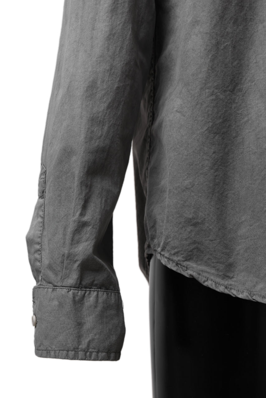 Load image into Gallery viewer, daub LONG SLEEVE SHIRT / COLD DYED COTTON BROAD (GREY)