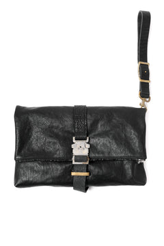 画像をギャラリービューアに読み込む, ierib Folded Clutch Bag with Hand Strap / FVT Oiled Horse (BLACK)