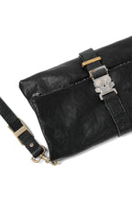 画像をギャラリービューアに読み込む, ierib Folded Clutch Bag with Hand Strap / FVT Oiled Horse (BLACK)