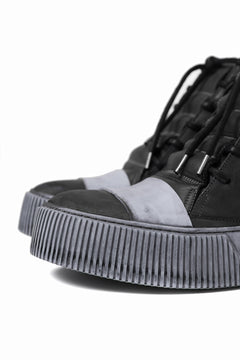 画像をギャラリービューアに読み込む, BORIS BIDJAN SABERI COW LEATHER MID CUT SNEAKER / OBJECT DYED & HAND TREATED "BAMBA1.1" (BLACK)