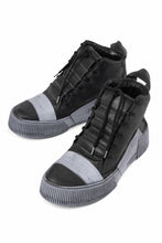 画像をギャラリービューアに読み込む, BORIS BIDJAN SABERI COW LEATHER MID CUT SNEAKER / OBJECT DYED & HAND TREATED "BAMBA1.1" (BLACK)