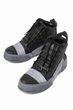 画像をギャラリービューアに読み込む, BORIS BIDJAN SABERI COW LEATHER MID CUT SNEAKER / OBJECT DYED & HAND TREATED "BAMBA1.1" (BLACK)