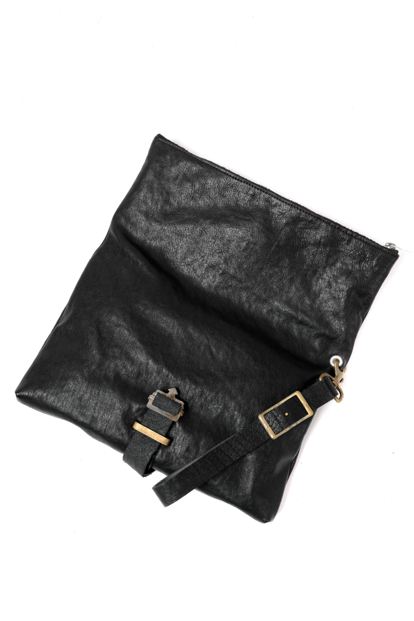 画像をギャラリービューアに読み込む, ierib Folded Clutch Bag with Hand Strap / FVT Oiled Horse (BLACK)