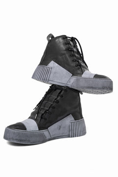 画像をギャラリービューアに読み込む, BORIS BIDJAN SABERI COW LEATHER MID CUT SNEAKER / OBJECT DYED & HAND TREATED "BAMBA1.1" (BLACK)