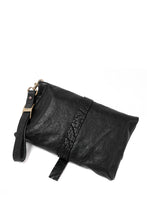 画像をギャラリービューアに読み込む, ierib Folded Clutch Bag with Hand Strap / FVT Oiled Horse (BLACK)