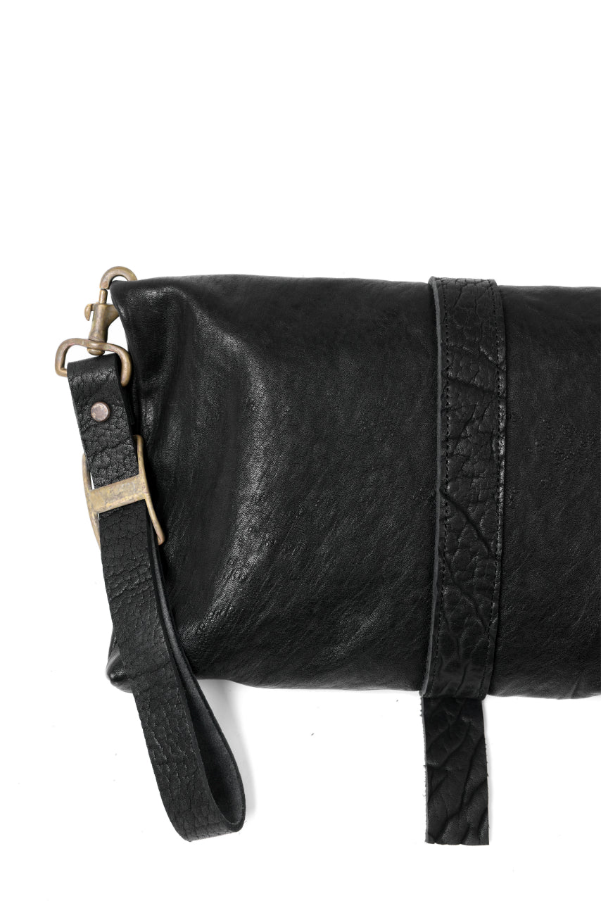 画像をギャラリービューアに読み込む, ierib Folded Clutch Bag with Hand Strap / FVT Oiled Horse (BLACK)