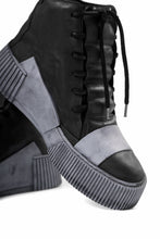 画像をギャラリービューアに読み込む, BORIS BIDJAN SABERI COW LEATHER MID CUT SNEAKER / OBJECT DYED &amp; HAND TREATED &quot;BAMBA1.1&quot; (BLACK)