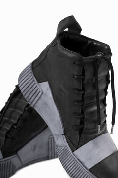 画像をギャラリービューアに読み込む, BORIS BIDJAN SABERI COW LEATHER MID CUT SNEAKER / OBJECT DYED &amp; HAND TREATED &quot;BAMBA1.1&quot; (BLACK)