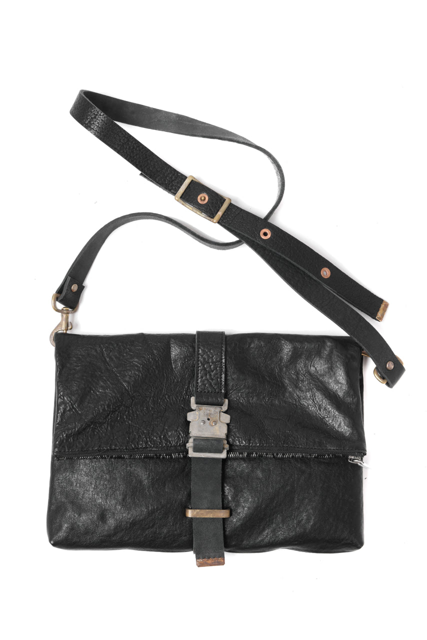 画像をギャラリービューアに読み込む, ierib exclusive Folded Clutch Bag with Shoulder Strap / FVT Oiled Horse (BLACK)