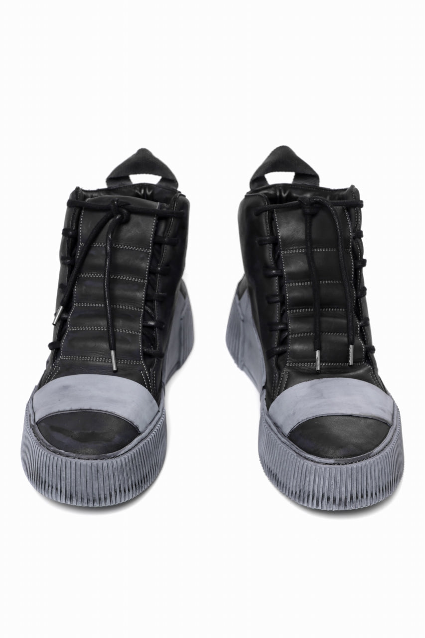 画像をギャラリービューアに読み込む, BORIS BIDJAN SABERI COW LEATHER MID CUT SNEAKER / OBJECT DYED & HAND TREATED "BAMBA1.1" (BLACK)