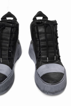 画像をギャラリービューアに読み込む, BORIS BIDJAN SABERI COW LEATHER MID CUT SNEAKER / OBJECT DYED & HAND TREATED "BAMBA1.1" (BLACK)