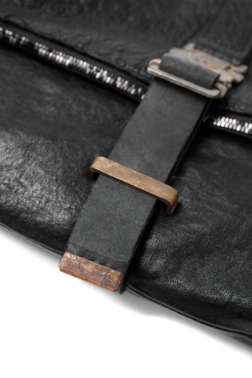 画像をギャラリービューアに読み込む, ierib exclusive Folded Clutch Bag with Shoulder Strap / FVT Oiled Horse (BLACK)