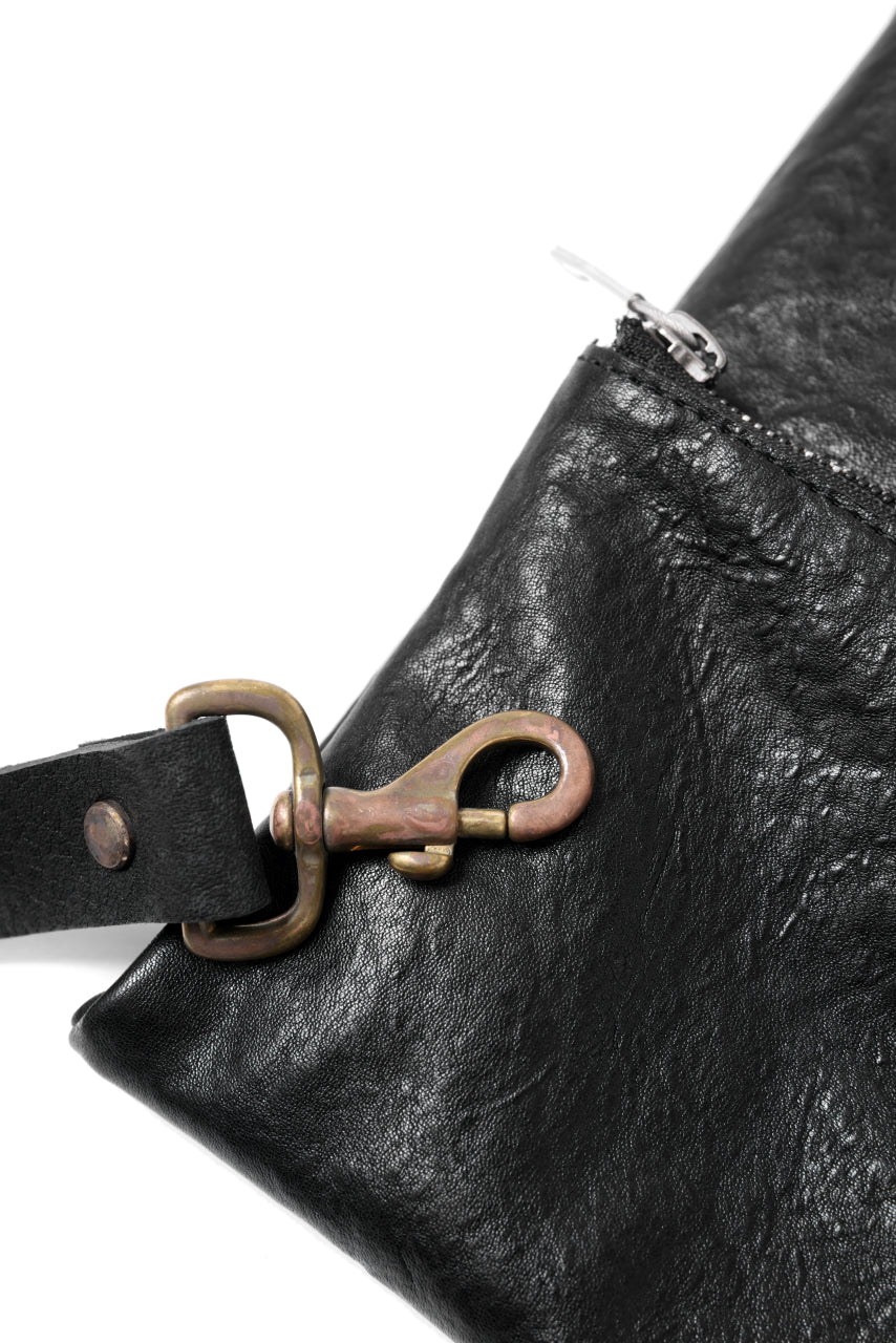 画像をギャラリービューアに読み込む, ierib exclusive Folded Clutch Bag with Shoulder Strap / FVT Oiled Horse (BLACK)