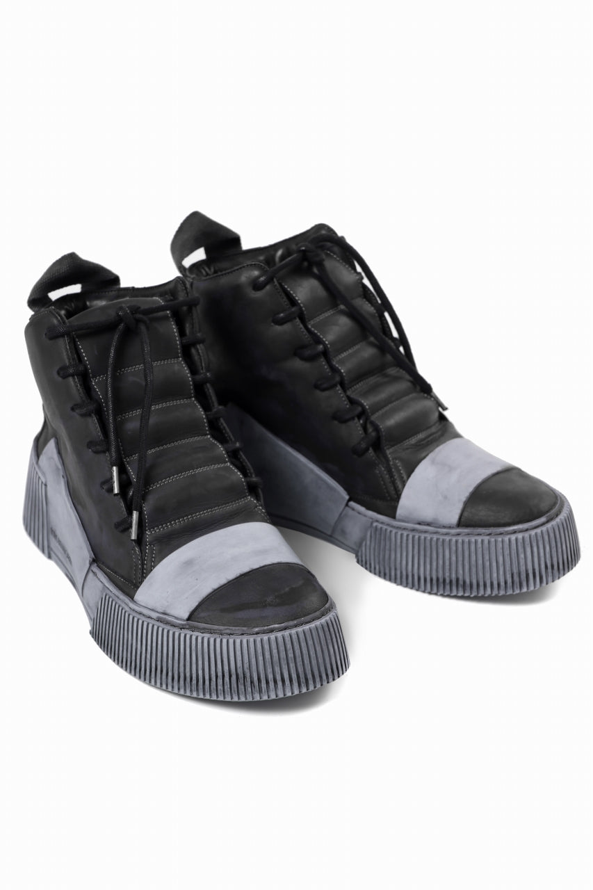 画像をギャラリービューアに読み込む, BORIS BIDJAN SABERI COW LEATHER MID CUT SNEAKER / OBJECT DYED & HAND TREATED "BAMBA1.1" (BLACK)