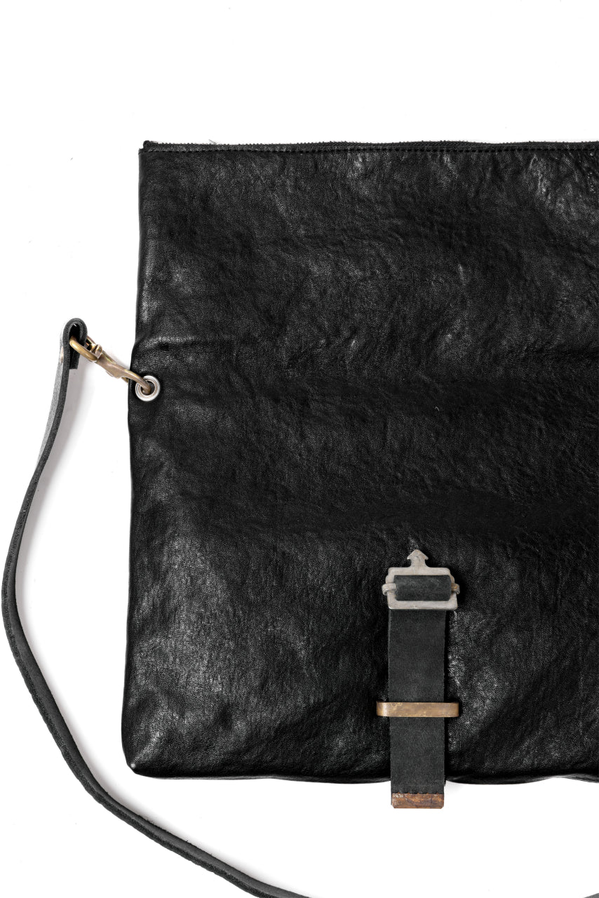 画像をギャラリービューアに読み込む, ierib exclusive Folded Clutch Bag with Shoulder Strap / FVT Oiled Horse (BLACK)
