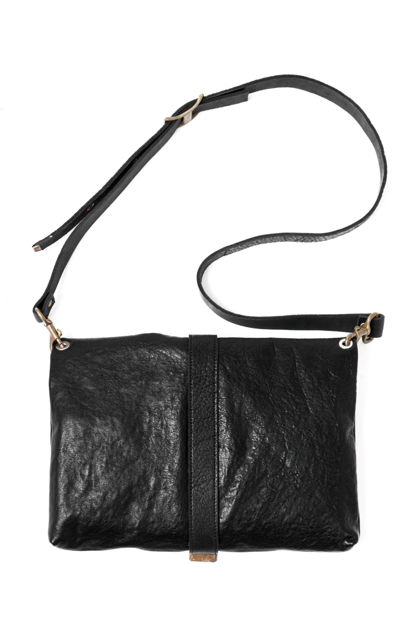 画像をギャラリービューアに読み込む, ierib exclusive Folded Clutch Bag with Shoulder Strap / FVT Oiled Horse (BLACK)