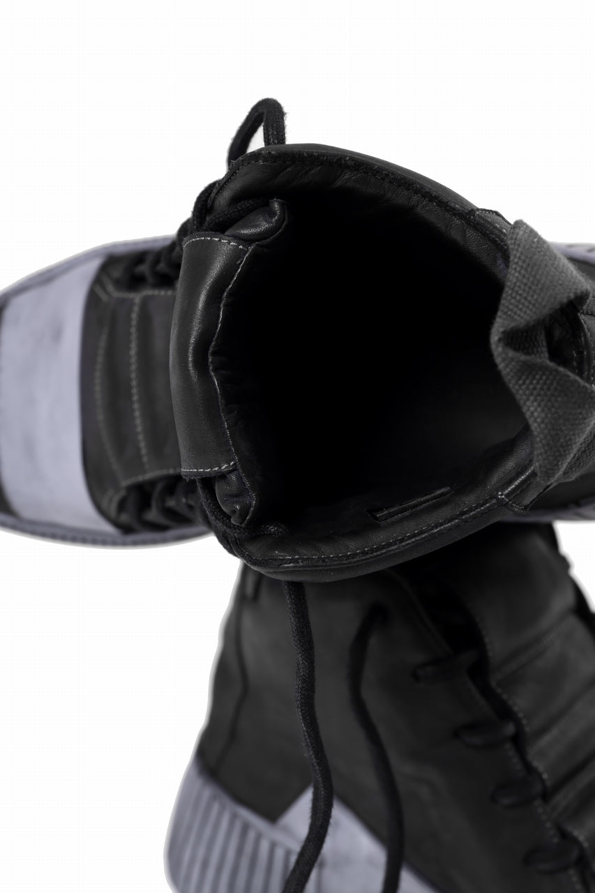 画像をギャラリービューアに読み込む, BORIS BIDJAN SABERI COW LEATHER MID CUT SNEAKER / OBJECT DYED & HAND TREATED "BAMBA1.1" (BLACK)