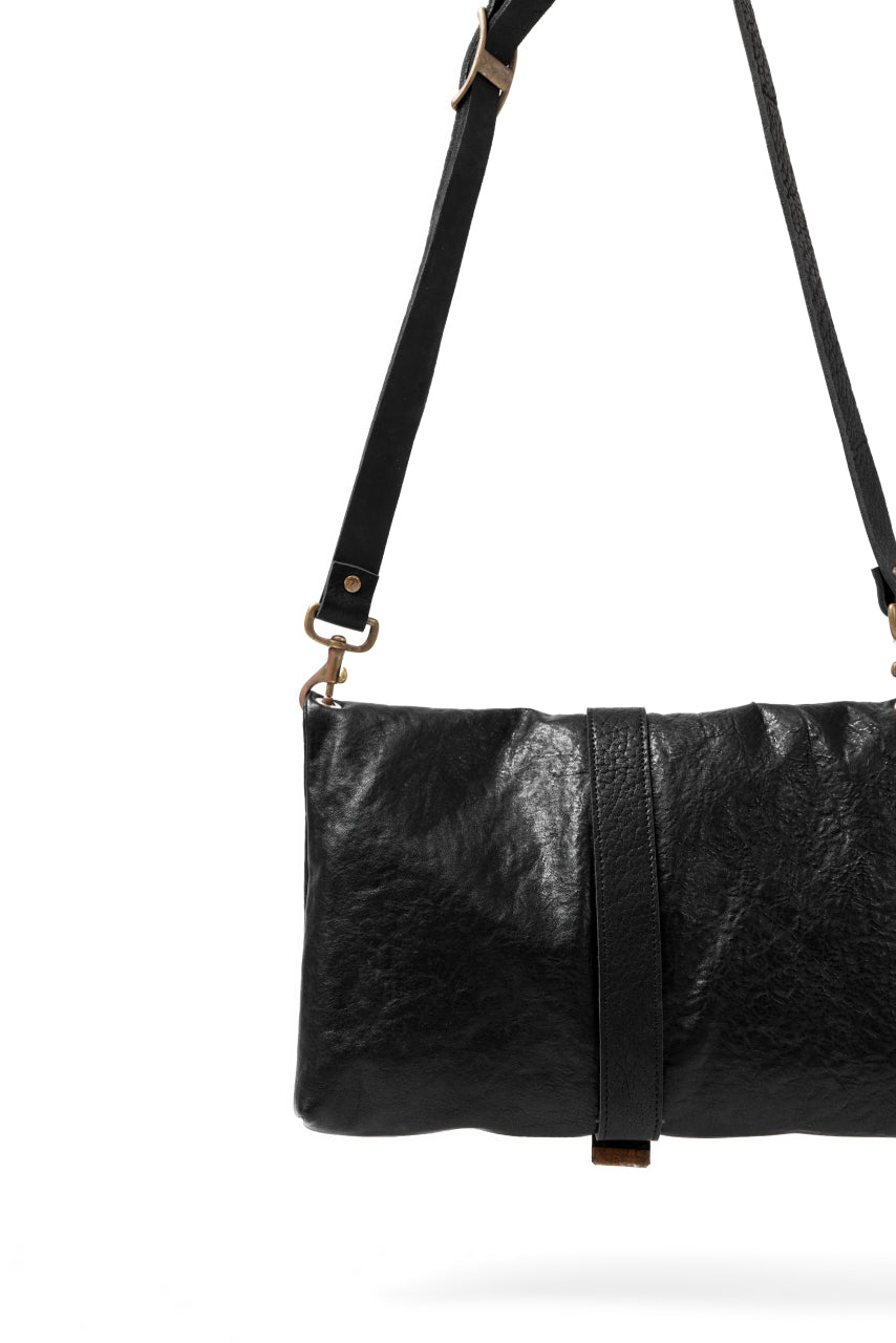 画像をギャラリービューアに読み込む, ierib exclusive Folded Clutch Bag with Shoulder Strap / FVT Oiled Horse (BLACK)