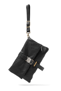 画像をギャラリービューアに読み込む, ierib Folded Clutch Bag with Hand Strap / FVT Oiled Horse (BLACK)