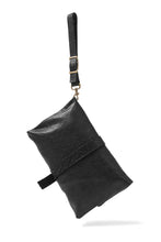 画像をギャラリービューアに読み込む, ierib Folded Clutch Bag with Hand Strap / FVT Oiled Horse (BLACK)