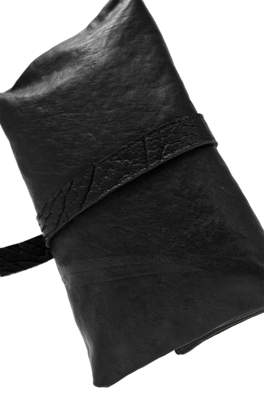 画像をギャラリービューアに読み込む, ierib Folded Clutch Bag with Hand Strap / FVT Oiled Horse (BLACK)