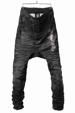 画像をギャラリービューアに読み込む, BORIS BIDJAN SABERI DROP CROTCH SLIM PANTS / STONE WASHED & USED EFFECT & BODY MOLDED "P23-F1603K" (BLACK DENIM)
