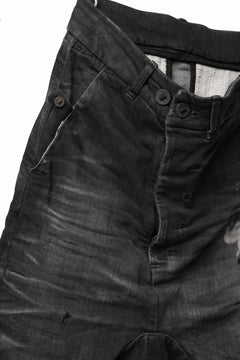画像をギャラリービューアに読み込む, BORIS BIDJAN SABERI DROP CROTCH SLIM PANTS / STONE WASHED & USED EFFECT & BODY MOLDED "P23-F1603K" (BLACK DENIM)