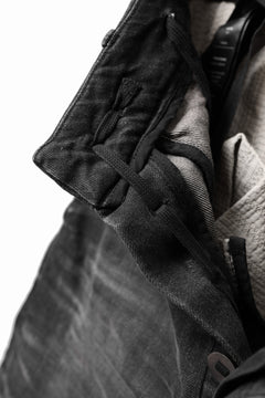 画像をギャラリービューアに読み込む, BORIS BIDJAN SABERI DROP CROTCH SLIM PANTS / STONE WASHED & USED EFFECT & BODY MOLDED "P23-F1603K" (BLACK DENIM)