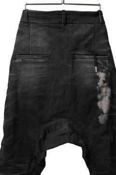 画像をギャラリービューアに読み込む, BORIS BIDJAN SABERI DROP CROTCH SLIM PANTS / STONE WASHED & USED EFFECT & BODY MOLDED "P23-F1603K" (BLACK DENIM)