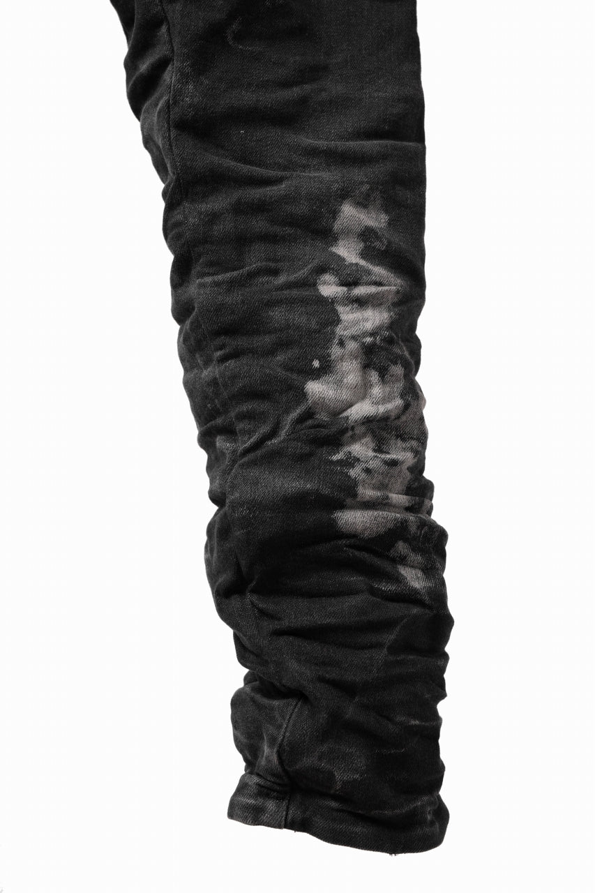画像をギャラリービューアに読み込む, BORIS BIDJAN SABERI DROP CROTCH SLIM PANTS / STONE WASHED & USED EFFECT & BODY MOLDED "P23-F1603K" (BLACK DENIM)