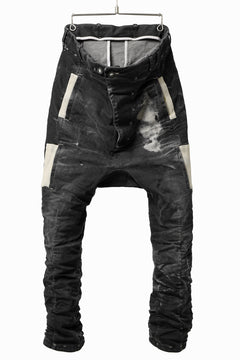 画像をギャラリービューアに読み込む, BORIS BIDJAN SABERI DROP CROTCH PANTS / STONE WASHED & USED EFFECT & BODY MOLDED "P24-F1603K" (BLACK DENIM)