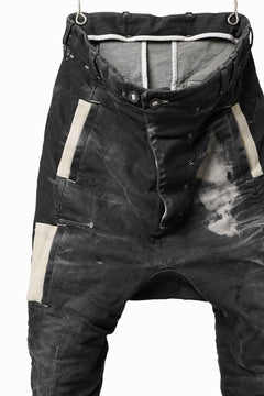 画像をギャラリービューアに読み込む, BORIS BIDJAN SABERI DROP CROTCH PANTS / STONE WASHED & USED EFFECT & BODY MOLDED "P24-F1603K" (BLACK DENIM)