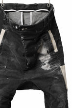 画像をギャラリービューアに読み込む, BORIS BIDJAN SABERI DROP CROTCH PANTS / STONE WASHED & USED EFFECT & BODY MOLDED "P24-F1603K" (BLACK DENIM)