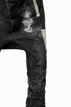 画像をギャラリービューアに読み込む, BORIS BIDJAN SABERI DROP CROTCH PANTS / STONE WASHED & USED EFFECT & BODY MOLDED "P24-F1603K" (BLACK DENIM)