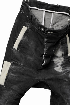 画像をギャラリービューアに読み込む, BORIS BIDJAN SABERI DROP CROTCH PANTS / STONE WASHED & USED EFFECT & BODY MOLDED "P24-F1603K" (BLACK DENIM)