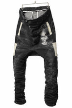 画像をギャラリービューアに読み込む, BORIS BIDJAN SABERI DROP CROTCH PANTS / STONE WASHED & USED EFFECT & BODY MOLDED "P24-F1603K" (BLACK DENIM)